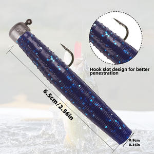 ใหม่20/35/60ชิ้น Ned Stick ตะกั่วหนอนกล่องตะขอหัวเหยื่อปลอม<span class=keywords><strong>ลอย</strong></span>น้ำสีดำทนต่อการ<span class=keywords><strong>กัด</strong></span>ปลาเค็ม - Product Image 3