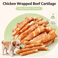 Directement du fabricant, friandises à mâcher pour chiens riches en protéines et en calcium, enveloppées de poulet, pour le soutien des os et des muscles