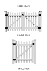 Clôture de jardin extérieure Fentech en PVC écologique, 1,2 m de haut, design droit à piquets blancs, vente en gros - Product Image 4