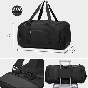 Luxury Zipper Gym Duffle Bag for Men Women-Sports Bag <b>Shoe</b> Compartment Waterproof Big Capacity for Yoga Travel <b>Swimming</b> Camping - Product Image 2