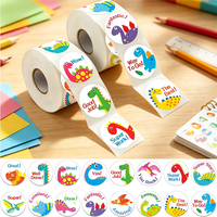 Haoxuan OEM – Rouleau d'autocollants personnalisés mignons monstres, étiquettes imprimées autocollantes et imperméables pour récompenses scolaires et décorations pour enfants