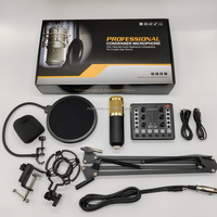 M8 mikrofon kartu suara kantilever BM800, set mikrofon rekaman langsung peralatan podcast mixer mikrofon studio profesional untuk ponsel