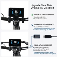 Affichage LCD pour vélo électrique Yolin YL 81F SUK avec NFC, réglages de vitesse ajustables, 36-52V, multi-protocoles, tableau de bord de remplacement