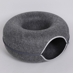 Lynpet desmontable 2 en 1 de fieltro redondo gato jugar Donut túnel lavable resistente a los arañazos gato cueva cama <span class=keywords><strong>para</strong></span> <span class=keywords><strong>gatos</strong></span> de interior - Product Image 5