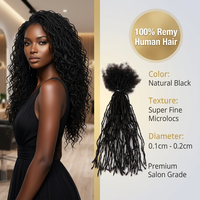Extensions de cheveux naturels indiens Remy QH pour crochet, 0,1 cm, 4-30 pouces, faites à la main, Nano Interlock, qualité salon, vente en gros