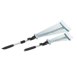 Râteau à feuilles en acier inoxydable Linyi, 18 dents, télescopique, pour jardin et agriculture, avec poignée antidérapante pour le nettoyage extérieur - Product Image 4
