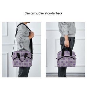 Aloha Collection Bags Hawaiian Purple Quilted Print Design Stylish Polyester Portable Insulated Thermal Cooler Lunch Bag - Product Image 6