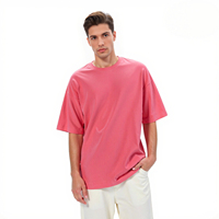 T-shirt surdimensionné pour homme avec logo personnalisé, style rétro tie-dye, 260 g, poids lourd, écologique, respirant, 100 % coton, t-shirts lavés pour homme