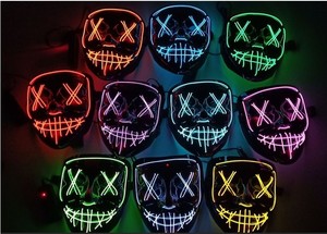 Máscaras LED de Halloween al por mayor, máscaras de neón Purge, máscaras de disfraz para fiestas de DJ, máscaras EL que se iluminan en la oscuridad, máscaras punk de moda para cosplay - Product Image 6