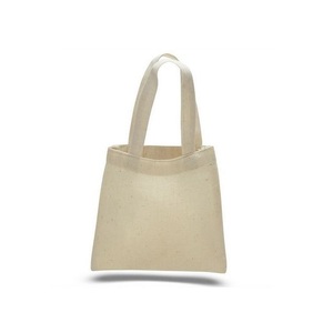 กระเป๋าหิ้วผ้าฝ้ายออร์แกนิก100% ขนาดเล็กธรรมดาพิมพ์โลโก้ตามสั่ง - Product Image 1