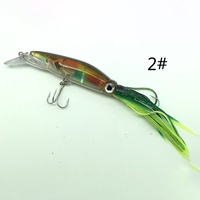 Leurre Bionique OEM Calamar Minnow, Corps en Plastique ABS, Écailles Holographiques, 2 Hameçons Trépanglons pour Bar, Eau Salée, Eau Douce, Rivière, Lac