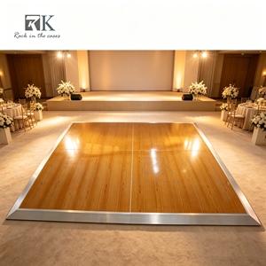 Plancher de danse portable pour fêtes, mariages et événements, imitation bois avec bordure en aluminium - Product Image 1