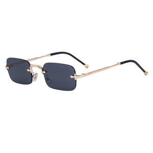 Custom Logo 2026 Fashion Metal Legs Square Sun Glasses UV400 Rimless <b>Gradient</b> <b>Sunglasses</b> for Men Women - Product Image 4
