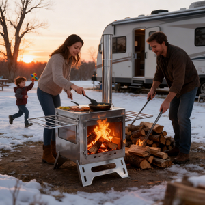 Outdoor Tent Kachel Opvouwbare Houtkachels Camping Tent Kachels Met Schoorsteen Voor Winter Vissen Draagbare Tent Kachels - Product Image 5