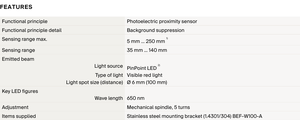 เซ็นเซอร์ตรวจจับแสงแบบป้องกันแสงสะท้อน SICK GTB6-N1212(1052445) ไฟ LED สีแดง ระยะตรวจจับ 5-250 มม. สำหรับการตรวจจับบนสายพานลำเลียงบรรจุภัณฑ์ - Product Image 2