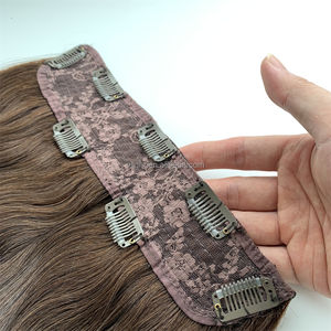 Vendeurs de cheveux vierges en gros Extensions de cheveux à <span class=keywords><strong>clip</strong></span> sans couture Extensions de cheveux à <span class=keywords><strong>clip</strong></span> Sac en PVC Double trame de cheveux brésiliens fabriquée à la machine - Product Image 1