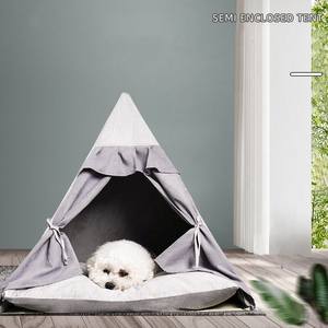 Tente <span class=keywords><strong>tipi</strong></span> pour animaux de compagnie en bois de pin et coton personnalisé en gros, tente <span class=keywords><strong>lit</strong></span> pour chiens et chats, maison-cave pour amis à fourrure - Product Image 2