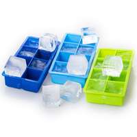 Bac à glaçons en silicone robuste à 8 cavités - Moule de congélation carré grand format anti-déversement réutilisable avec couvercle sécurisé et design personnalisable