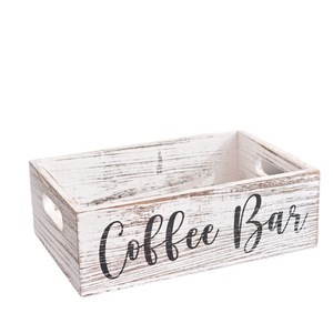 Boîte de rangement rectangulaire en bois avec poignée, boîte de rangement pour café, rangement et organisation de bureau à domicile, disponible en deux couleurs. - Product Image 2