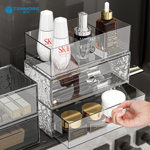 Tiroir de <span class=keywords><strong>rangement</strong></span> ultra-étroit pour armoire miroir de 9,9 cm, organisateur de salle de bain en plastique transparent, boîte coulissante mince pour crayons à sourcils - Product Image 5