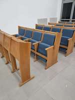 Banc d'église antique en chêne massif de haute qualité personnalisé CH-B195, chaise d'église israélienne, mobilier pour synagogues