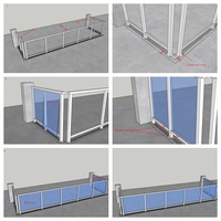 Balustrade en verre moderne personnalisée pour escalier et balcon avec colonne de support en acier inoxydable pour véranda de maison de ville