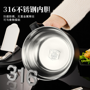 Noodle Tableware 304 Stainless Steel Noodle Bowl Large Capacity <b>Insulated</b> With Handle For Students And Office Workers - Product Image 4