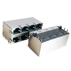 Ethernet giao diện <span class=keywords><strong>RJ45</strong></span> Modular <span class=keywords><strong>Jack</strong></span> 8P8C hàng tăng gấp đôi xếp chồng lên nhau 2x4 8 cổng RJ-45 Conector - Product Image 5