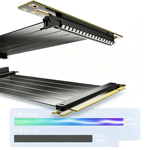 Cable de extensión para tarjeta gráfica PCIe 3.0 x16 de 30 cm, cable plano en ángulo de 90 grados para GPU, para caja de PC para juegos - Product Image 4
