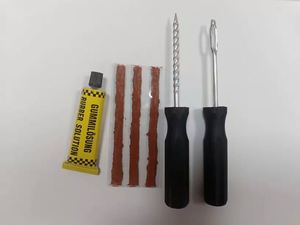 Kit de Reparación de Pinchazos de Neumáticos sin Cámara, Portátil, Negro, 8 Piezas, Herramientas de Emergencia de Goma y Acero para Automóviles, Camiones y Motocicletas, para Todas las Estaciones - Product Image 3