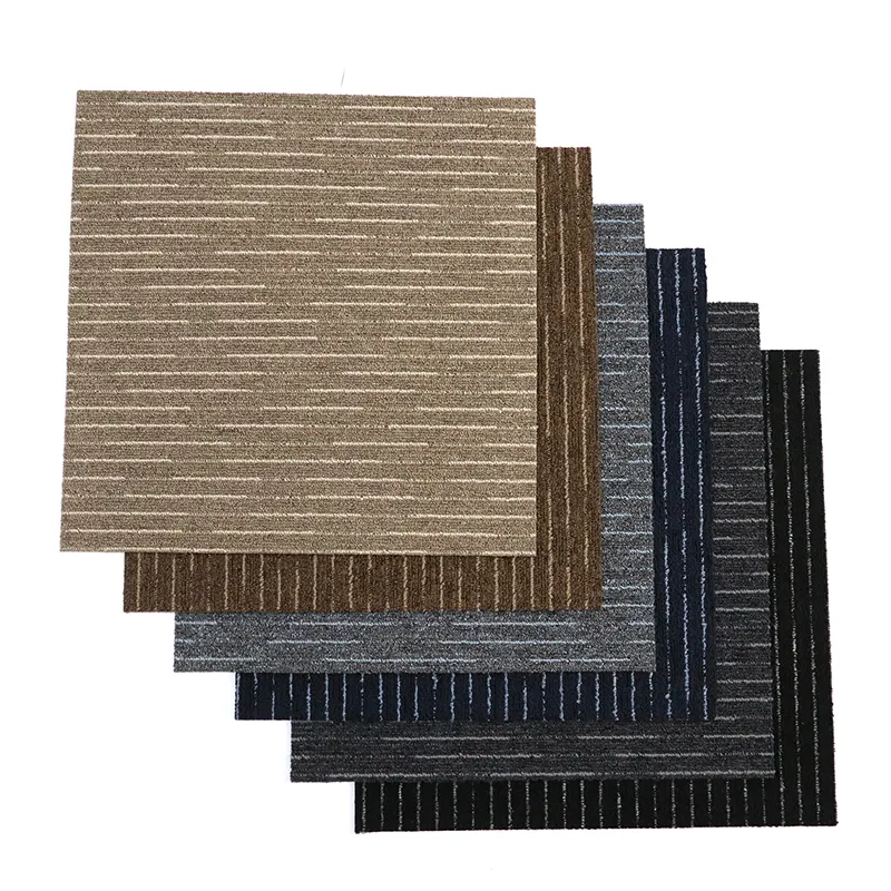 Soundproof nylon PVC backing bedroom living room floor decoration commercial office carpet tiles 50*50cm