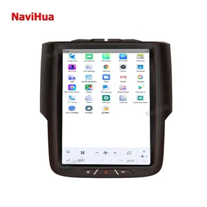 NaviHua Lecteur DVD de voiture Système de navigation GPS stéréo Écran vertical tactile Autoradio Android pour Tesla Style Dodge Ram 2014-2018