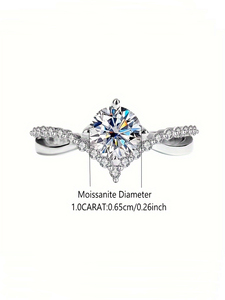 Luxuriöser Prinzessinnen-Kronenring für Frauen <span class=keywords><strong>Ehering</strong></span> Diamantring aus Sterlingsilber Moissanit Produktkategorie - Product Image 5