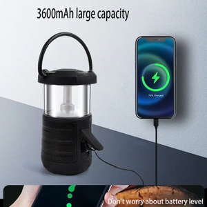 Lampes de camping LED multifonctions Bluetooth et haut-parleurs sonores rechargeables par USB, lumière <span class=keywords><strong>d</strong></span>'urgence pour le camping - Product Image 4