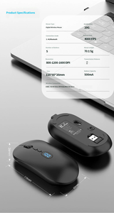เมาส์ออปติคอลไร้สายแบบชาร์จได้ 2.4GHz พร้อมไฟ LED แสดงสถานะแบตเตอรี่ ดีไซน์บางเฉียบ คลิกเงียบ ออกแบบตามหลักสรีรศาสตร์ สำหรับแล็ปท็อปและเดสก์ท็อป - Product Image 2