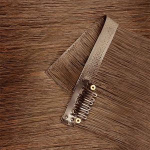 Extensiones de Cabello Humano Real de 18 Pulgadas, Color <span class=keywords><strong>Castaño</strong></span> Oscuro <span class=keywords><strong>Balayage</strong></span>, 7 Piezas, Lisas, Remy, <span class=keywords><strong>con</strong></span> Clip, Trama Sedosa - Product Image 4
