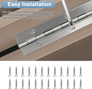 Hot Bán Chất Lượng 304 Không Gỉ Đàn Piano/Liên Tục Bản Lề Nhiệm Vụ Nặng Nề Đàn Piano Bản Lề Thép Không Gỉ 304 1000Mm Dài 40Mm 2Mm - Product Image 5