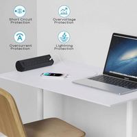 Prise de courant de bureau avec USB-C 4 voies, multiprise de bureau britannique avec interrupteur, prise de courant de bureau britannique à fixation par pince avec USB-C