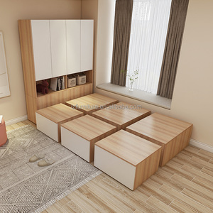 Inexpensive Max-<b>Storage</b> Tatami Bed with Lifting Table Flip-Top Compartments & Built-in Wardrobe for Apartment Bedroom Furnitures - Product Image 6