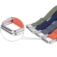 Ceinture respirante en toile de nylon unisexe multicolore simple Jeans décontractés Ceinture tactique personnalisée à double boucle pour l'extérieur