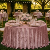 Nappe de table ronde pour hôtel, personnalisée, faite à la main, multicolores, or rose, luxueuse, moderne, durable, imperméable, en velours lavé