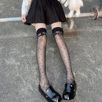 Chaussettes mi-hautes respirantes en tricot pour femmes, style anime cosplay, avec dentelle, anti-bactériennes, jetables, style japonais, en coton/élasthanne