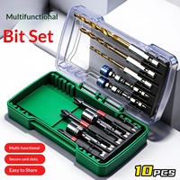Lot de 10 embouts de tournevis à chocs mixtes, kit de forets hexagonaux magnétiques, outils de réparation multifonctions