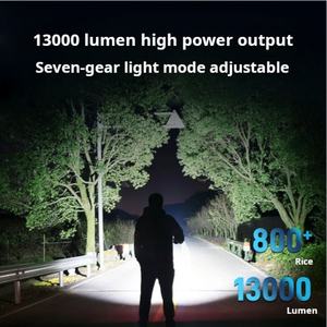 Lampe torche LED carrée super puissante de 10 000 lumens, polyvalente, avec chargement USB, corps en alliage d'aluminium et capacité d'allumer des feuilles - Product Image 5