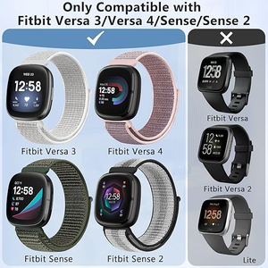 魔术贴尼龙表带，适用于 <span class=keywords><strong>Fitbit</strong></span> <span class=keywords><strong>Versa</strong></span> 4/<span class=keywords><strong>Fitbit</strong></span> Sense 2/<span class=keywords><strong>Fitbit</strong></span> <span class=keywords><strong>Versa</strong></span> <span class=keywords><strong>3</strong></span>/<span class=keywords><strong>Fitbit</strong></span> Sense 女士男士表带 - Product Image 2