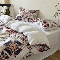 Ensemble de literie doux imprimé mandala bohème coloré pour chambre à coucher, ensemble de housse de couette