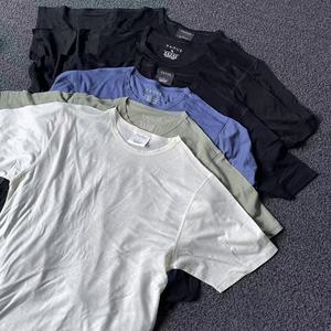 T-shirt de course 100 % <span class=keywords><strong>laine</strong></span> mérinos 170 g/m² pour <span class=keywords><strong>homme</strong></span> – T-shirt d'été uni ample <span class=keywords><strong>en</strong></span> coton à col rond pour <span class=keywords><strong>homme</strong></span> - Product Image 2