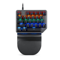 Motospeed K27 con cable RGB Arco Iris retroiluminación teclado para juegos interruptores mecánicos Multimedia una mano Mini teclados portátiles