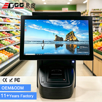 EDOO Terminal Punto de Venta Todo en Uno con Pantalla Táctil de 15.6 Pulgadas, Windows, Caja Registradora Fuera de Línea con Lector de Tarjetas para Restaurante, Tienda Minorista