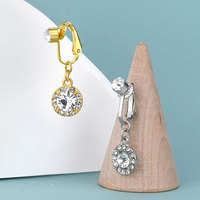 Lingchee Nouveau Anneau de Nombril à Clipser Non Perçant avec Zircon en Forme de Cœur, Bijoux de Piercing en Gros